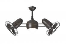  DGLK-TB-MTL - Dagny 360° double-headed rotational ceiling fan with light kit in Textured Bronze finish with met
