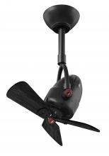  DI-BK-WDBK - Diane oscillating ceiling fan in Matte Black finish with solid matte black wood blades.