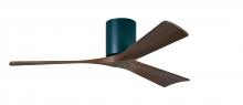  IR3H-BK-WA-52 - Irene-3H three-blade flush mount paddle fan in Matte Black finish with 52” solid walnut tone bla