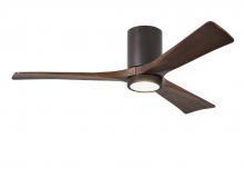  IR3HLK-TB-WA-52 - Irene-3HLK three-blade flush mount paddle fan in Textured Bronze finish with 52” solid walnut to