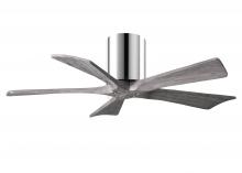  IR5H-CR-BW-42 - Irene-5H five-blade flush mount paddle fan in Polished Chrome finish with 42” solid barn wood to