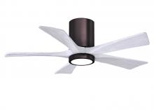 IR5HLK-BB-MWH-42 - IR5HLK five-blade flush mount paddle fan in Brushed Bronze finish with 42” solid matte white woo
