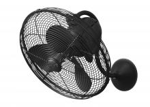  LL-BK - Laura 90° oscillating 3-speed wall fan in matte black  finish.