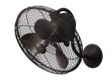  LL-TB - Laura 90° oscillating 3-speed wall fan in textured bronzed finish.