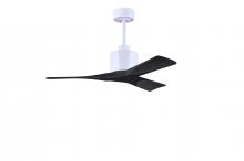  NK-MWH-BK-42 - Nan 6-speed ceiling fan in Matte White finish with 42” solid matte black wood blades