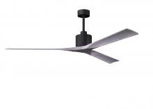  NKXL-BK-BW-72 - Nan XL 6-speed ceiling fan in Matte Black finish with 72” solid barn wood tone wood blades