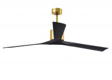  NKXL-BRBR-BK-72 - Nan XL 6-speed ceiling fan in Brushed Brass finish with 72” solid matte black wood blades