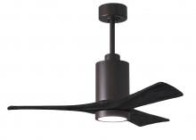  PA3-TB-BK-42 - Patricia-3 three-blade ceiling fan in Textured Bronze finish with 42” solid matte black wood bla