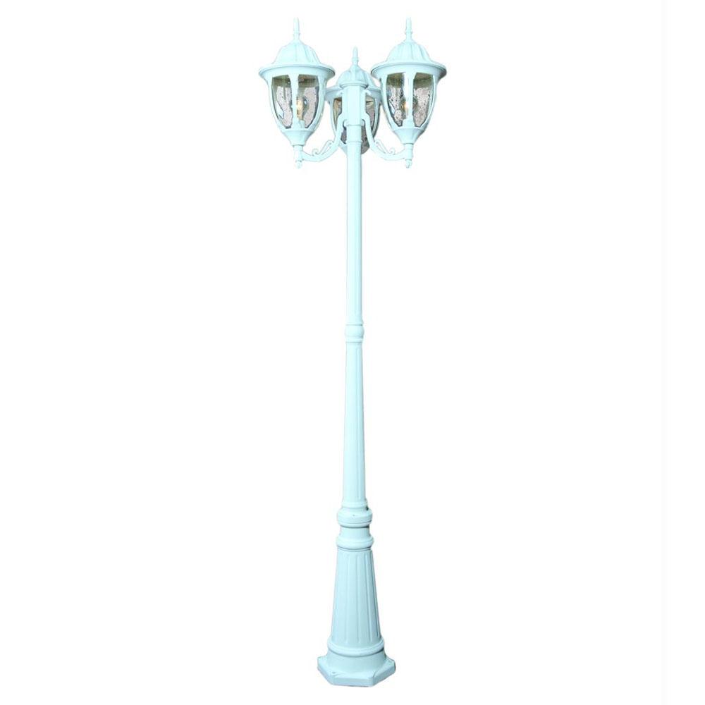 Suffolk 3-Light Textured White Outdoor Surface-Mount Post Fixture