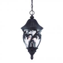  39216BC - Capri Collection Hanging Lantern 3-Light Outdoor Black Coral Light Fixture