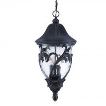  39226BC - Capri Collection Hanging Lantern 3-Light Outdoor Black Coral Light Fixture