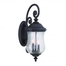  39712BC - Bellagio Collection Wall Lantern 3-Light Outdoor Black Coral Light Fixture