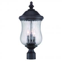  39717BC - Bellagio Collection Post Lantern 3-Light Outdoor Black Coral Light Fixture