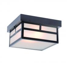  4710BK - Artisan Collection Ceiling-Mount 2-Light Outdoor Matte Black Light Fixture