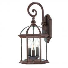  5273BW - Dover Collection Wall-Mount 3-Light Outdoor Burled Walnut Light Fixture