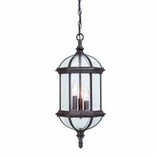  5274BW - Dover Collection Hanging Lantern 3-Light Outdoor Burled Walnut Light Fixture