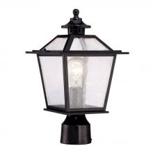  9707BK - Salem Collection Post-Mount 1-Light Outdoor Matte Black Light Fixture