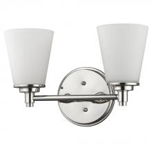  IN41341PN - Conti Indoor 2-Light Bath W/Glass Shades In Polished Nickel