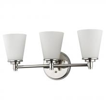  IN41342PN - Conti Indoor 3-Light Bath W/Glass Shades In Polished Nickel