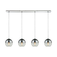 10492/4LP - Revelo 4-Light Linear Pendant Fixture in Polished Chrome with Clear and Chrome-plated Glass