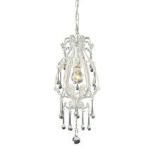  12003/1CL - Opulence 1-Light Mini Pendant in Antique White with Clear Crystals