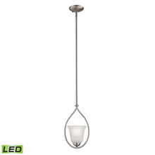  1201PS/20-LED - Conway 1-Light Mini Pendant in Brushed Nickel with White Glass - LED