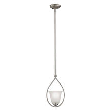  1201PS/20 - Conway 1-Light Mini Pendant in Brushed Nickel with White Glass