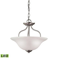  1202CS/20-LED - Conway 2-Light Semi Flush Mount in Brushed Nickel with White Glass - LED