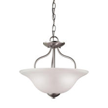  1202CS/20 - Conway 2-Light Semi Flush Mount in Brushed Nickel with White Glass