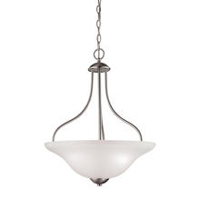  1203PL/20 - Conway 3-Light Pendant in Brushed Nickel with White Glass