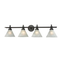  12404/4 - Pemberton 4-Light Vanity Lamp in Oil Rubbed Bronze with White Marbleized Glass