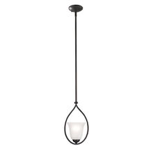  1251PS/10 - Conway 1-Light Mini Pendant in Oil Rubbed Bronze with White Glass