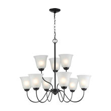  1259CH/10 - Conway 9-Light Chandelier in Oil Rubbed Bronze with White Glass