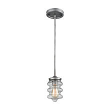  16170/1 - Synchronis 1-Light Mini Pendant in Weathered Zinc with Clear Blown Glass