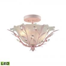  18151/2-LED - Circeo 2-Light Semi Flush in Light Pink with Frosted Hand-formed Glass - Includes LED Bulbs
