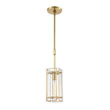  32381/1 - Hyde Park 1-Light Mini Pendant in Satin Brass with Seedy Glass