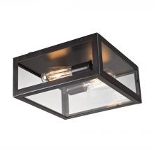  63021-2 - Parameters 2-Light Flush Mount in Bronze with Clear Glass