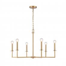 ELK Home Plus 89886/6 - Dunne 30'' Wide 6-Light Chandelier - Lacquered Brass