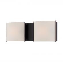  BV6T2-10-45 - Pandora 2-Light Vanity Sconce in Oil Rubbed Bronze with White Opal Glass