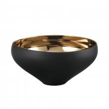  H0017-9754 - Greer Bowl - Tall Black and Gold Glazed