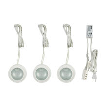  MZ413-5-30-K - Zee-Puk 3-light Kit w/xenon lamps, transf w/cord and plug. Frosted lens/White.