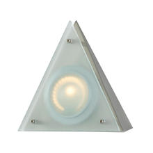  MZ901-5-16-5 - Zee-Puk Wedge w/lamp. Frosted lens / Stainless Steel finish/Triangle Shade