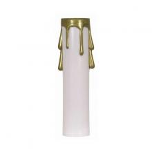  90/352 - Plastic Drip Candle Cover; White Plastic With Gold Drip; 13/16" Inside Diameter; 7/8"