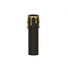  90/368 - Plastic Drip Candle Cover; Black Plastic With Gold Drip; 1-3/16" Inside Diameter; 1-1/4"