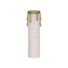  90/369 - Plastic Drip Candle Cover; White Plastic With Gold Drip; 1-3/16" Inside Diameter; 1-1/4"