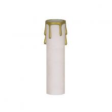  90/373 - Plastic Drip Candle Cover; White Plastic With Gold Drip; 1-3/16" Inside Diameter; 1-1/4"