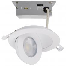  S11840 - 9 Watt; CCT Selectable; LED Direct Wire Downlight; Gimbaled; 4 Inch Round; Remote Driver; White