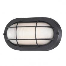  6113700 - Dimmable LED Wall Fixture Textured Black Finish White Glass Lens