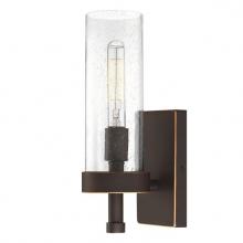  6116700 - 1 Light Wall Fixture Oil Rubbed Bronze Finish with Highlights Clear Seeded Glass