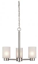  6227500 - 3 Light Chandelier Brushed Nickel Finish Frosted Seeded Glass